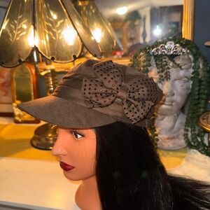 Vintage Y2K Brown Newsboy Cap